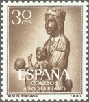 Stamps Spain -  ESPAÑA 1954 1135 Sello Nuevo Año Mariano Ntra. Sra. de Montserrat Barcelona 30c