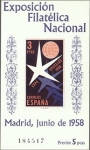 Sellos de Europa - Espaa -  ESPAÑA 1958 1223 Sello Nuevo HB Exposición Filatelica Nacional Bruselas Emblema 3p