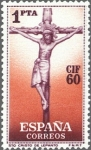 Stamps Spain -  ESPAÑA 1960 1282 Sello Nuevo I Congreso Internacional de Filatelia, Barcelona Cristo de Lepanto