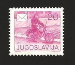 Stamps Yugoslavia -  repartiendo el correo en moto