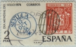 Stamps Spain -  día mundial del sello-1974