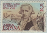 Sellos de Europa - Espa�a -  Defensa  naval de Tenerife-Siglo XVIII-General D.Antonio Gutierrez-1979