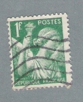 Stamps France -  Angel y antorcha