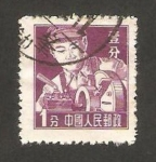 Stamps China -  un trabajador