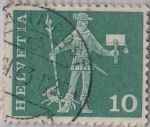 Sellos de Europa - Suiza -  mensajero de Schwyz-(s.XV)-1960-1963