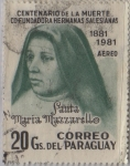 Sellos de America - Paraguay -  santa Maria Mazzarello