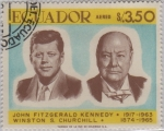 Stamps Ecuador -  Kennedy y churchill