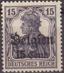 Sellos de Europa - Blgica -  Belgica 1916 Scott N16 Sello Nuevo Germania Basico con sobreimpresion Belgien 15 Cent. Alemania