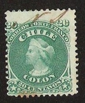 Stamps Chile -  PRIMERA DENTADA CORREOS PORTE FRANCO- BUSTO DE COLON GRABADOS