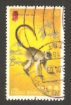 Stamps Hong Kong -  animal del zodiaco chino, un mono