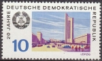 Stamps Germany -  Alemania DDR 1969 Scott 1138 Sello Nuevo Escudo de Armas y Vista de Leipzig 10pf Allemagne Duitsland