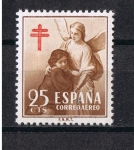 Sellos de Europa - Espa�a -  Edifil  1123  Pro Tuberculosos.  Cruz de Lorena en rojo.  