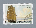 Sellos de Africa - Santo Tom� y Principe -  150 Aniv. Do Nascimiento de Graf Zeppelin Dirigivel l23