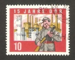 Stamps Germany -  15 anivº de la republica, guardian de la fabrica