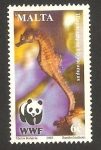 Stamps Malta -  protección a la fauna, hippocampus hippocampus