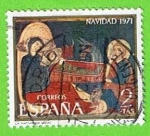 Stamps Spain -  Navidad 1971(Fragmento del Altar de Avila)