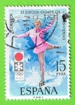 Stamps Spain -  XI Juegos Olimpicos de invierno en Sapporo (Patinaje Artistico)