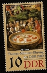 Stamps Germany -  Thomas Müntzer - detalle del mural de Werner Tübke 