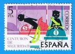 Stamps Spain -  Seguridad Vial, (Cinturon de seguridad)