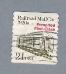 Stamps United States -  Railroad Mail Car 1920