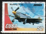 Sellos de America - Cuba -  Aviones - Mustang TF 51