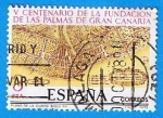 Stamps Spain -  V centenario de la fundacion de las Palmas de Gran Canaria(plano de la ciudad)