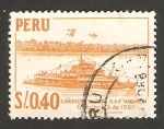 Stamps Peru -  cañonera fluvial marañón