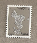 Sellos de Africa - Mayotte -  Mapa isla