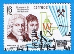 Stamps Spain -  Bicentenario del descubrimiento del woltframio pos los hermanos de Elhuyar