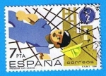 Stamps Spain -  Prevencion de accidentes laborables ( En Obrero sobre red protectora )