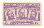 Sellos de America - Paraguay -  Homenaje a sus Héroes