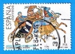 Stamps Spain -  Juegos Olimpicos. Los Angeles. ( Cuadriga vRomana de Barcino )