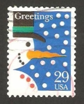 Stamps United States -  saludos, muñeco de nieve