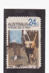Stamps Oceania - Australia -  Animales ayudando al humano