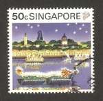 Stamps Singapore -  Barco, en el Año Nuevo Chino