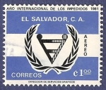 Stamps : America : El_Salvador :  EL SALVADOR Año de impedidos 1 aéreo