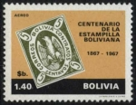 Stamps Bolivia -  Centenario de la Estampilla Boliviana . Challa 1863. Condor 1867.