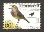 Stamps Netherlands -  aves, luscina svecica