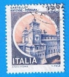 Stamps Italy -  Castillo Estense-Ferrara