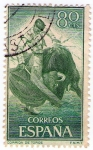 Stamps Spain -  1260-Tauromaquia. Derechazo