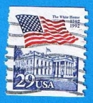 Stamps United States -  Bandera y edificio