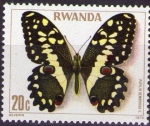 Sellos de Africa - Rwanda -  Papilo demodocus