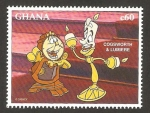 Sellos de Africa - Ghana -  lumiere y cogsworth