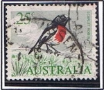 Stamps Australia -  Scarlet Robin