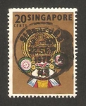 Stamps Singapore -  bailes y mascaras, kathak kali, escuela de danza