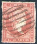 Stamps Europe - Spain -  ESPAÑA 1856 48 Sello Isabel II 4cu Usado Espana Spain Espagne Spagna