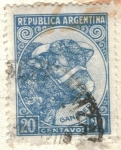 Stamps Argentina -  1942 (MT424) Tipos 1942 - Toro 20c