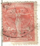 Stamps : America : Argentina :  ARGENTINA 1921 (263) Conmemoracion del Primer Congreso Postal Panamericano 5c 2