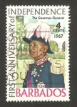 Sellos de America - Barbados -  anivº de la independencia, el gobernador general 