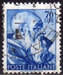 Sellos de Europa - Italia -  Italia 1961 Scott 823 Sello Dibujos Capilla Sixtina de Michelangelo Zacarias usado 